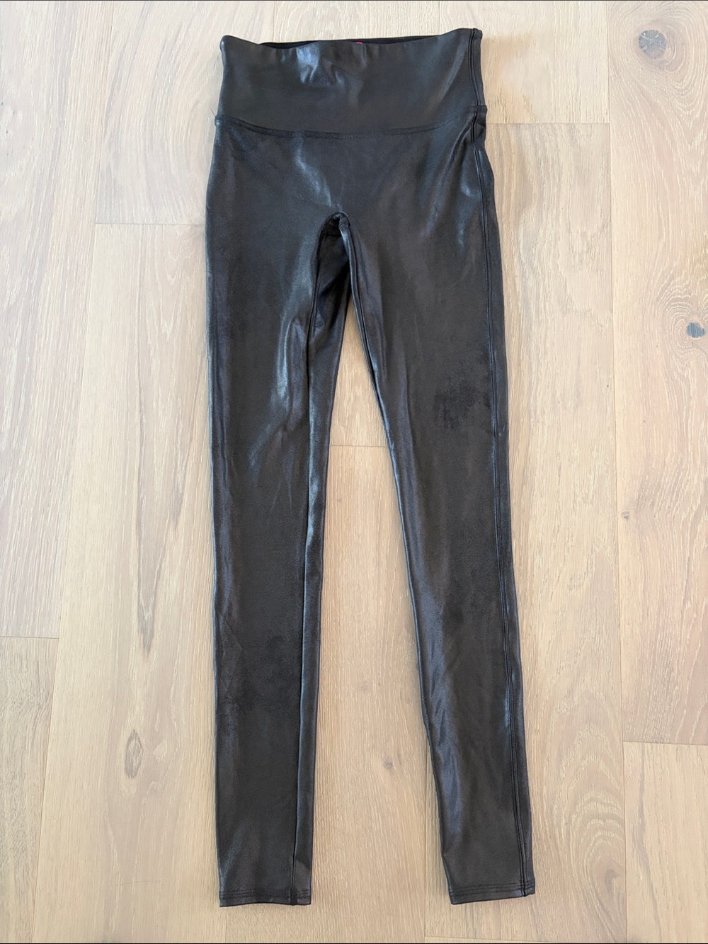 SPANX Black Faux-Leather Leggings